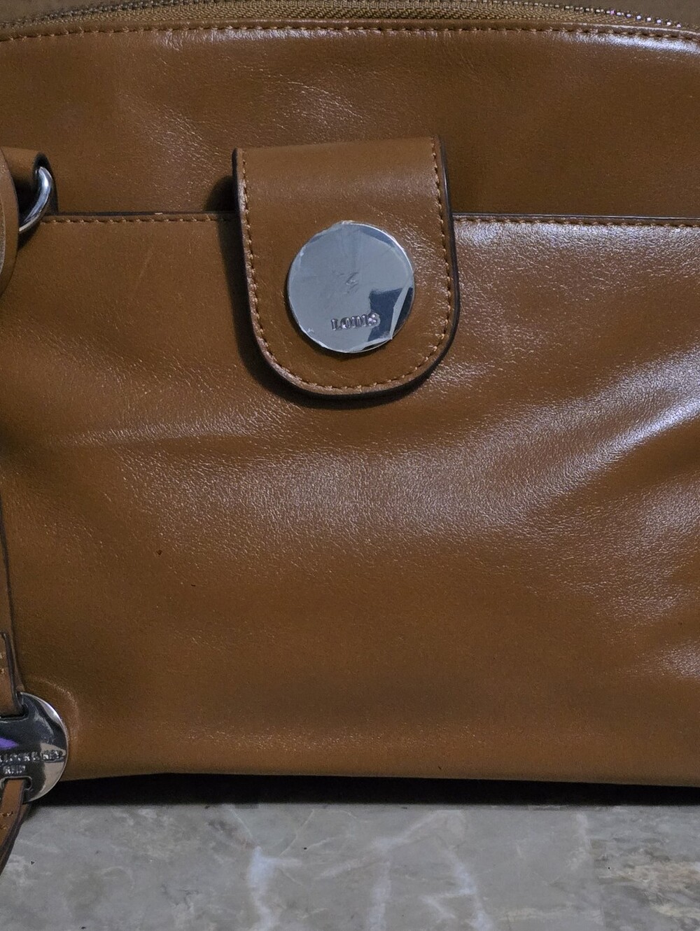 Lodis Rodeo Chain Izabelia Brown Italian Leather Crossbody Bag - Picture 3 of 16